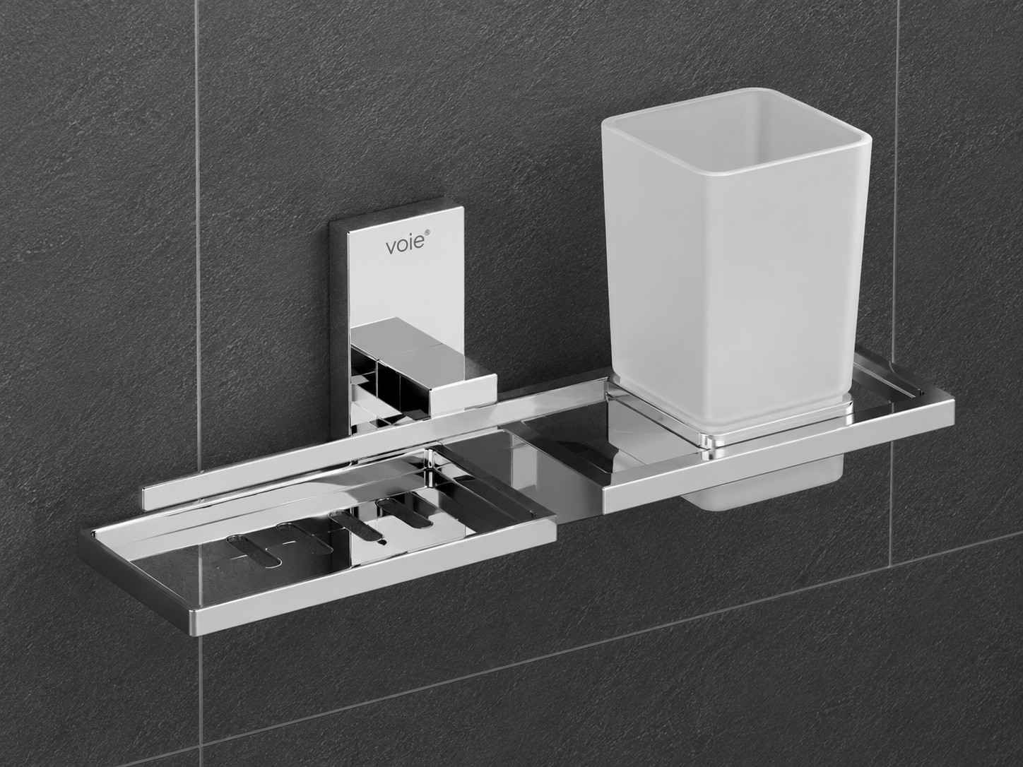 Voie Square Soap Dish + Tumbler