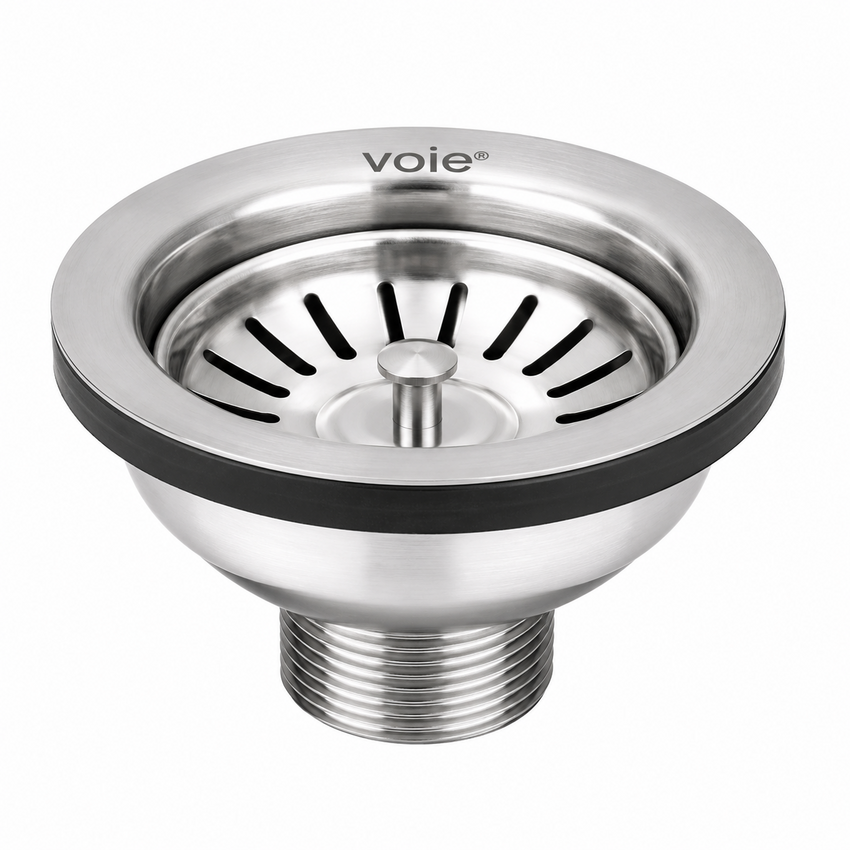 Stainless Steel Sink Waste Coupling with PVC Body & Strainer