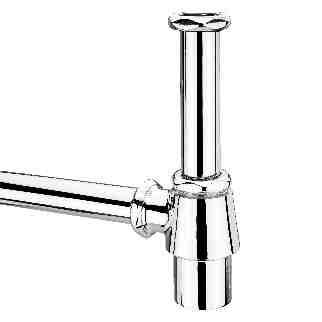 Premium Brass Bottle Trap (Round Design, Chrome Finish)